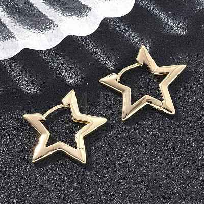 Brass Hoop Earrings EJEW-D320-17G-1