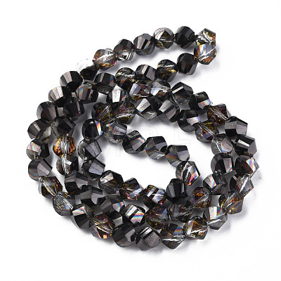 Electroplate Transparent Glass Beads Strands EGLA-N002-39-D02-1