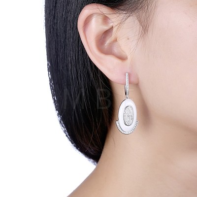 Trendy Sterling Silver Hoop Earrings EJEW-BB30001-B-1
