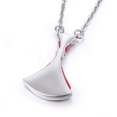 304 Stainless Steel Pendant Necklaces NJEW-H496-03B-1