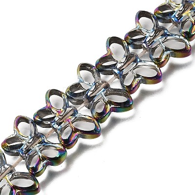 Electroplated Transparent Glass Beads Strands GL-CBA98F0-03B-1