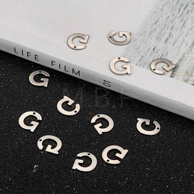 Tarnish Resistant 304 Stainless Steel Letter Charms STAS-O072-G-1