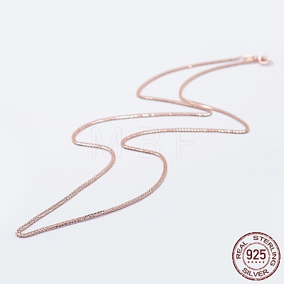 925 Sterling Silver Chain Necklaces STER-F039-55cm-17RG-1