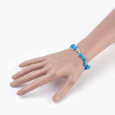 Synthetic Howlite Beads Stretch Bracelets BJEW-JB03926-04-1
