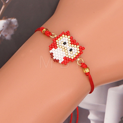 Fashion Owl Glass Seed Bead Link Adjustable Bracelets VY0389-2-1