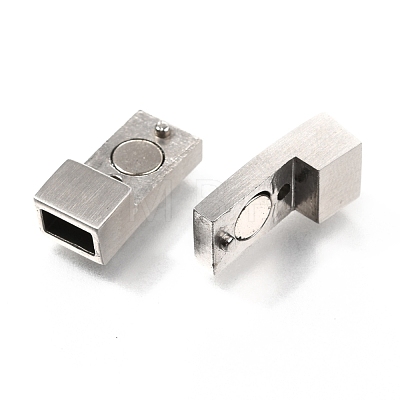 304 Stainless Steel Magnetic Clasps with Glue-in Ends STAS-C020-06P-1