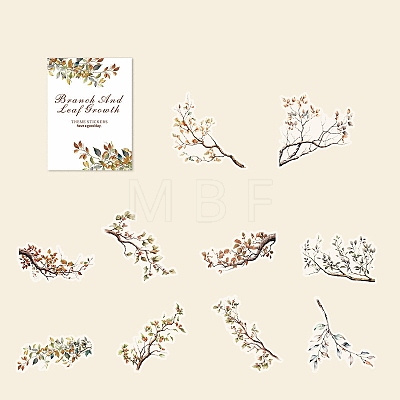 Leaf Theme 20Pcs PET Self-Adhesive Stickers PW-WGC5F3D-02-1