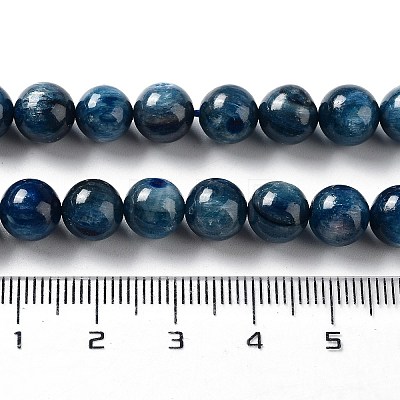 Natural Dyed Kyanite/Cyanite/Disthene Round Beads Strands G-N0150-05-8mm-01-1