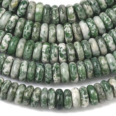 Natural Green Spot Jasper Beads Strands G-G329-A01-3x8mm-1