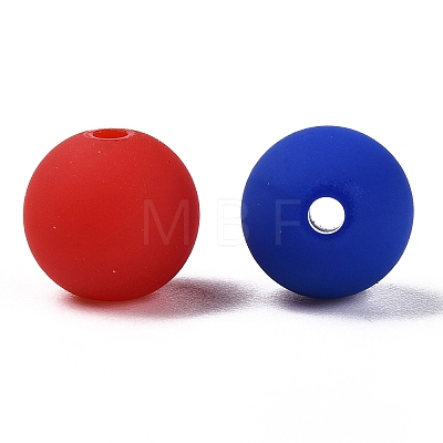 Rubberized Style Imitated Silicone Acrylic Beads MACR-T048-01C-06-1