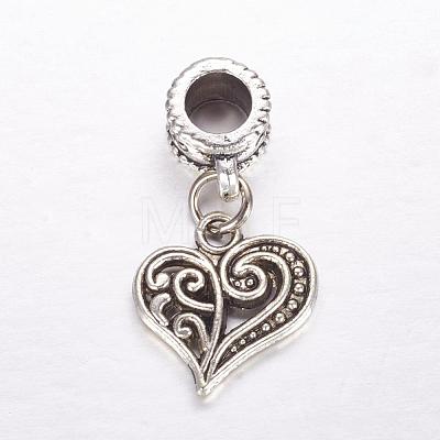 Tibetan Style Alloy European Dangle Charms MPDL-J041-AS-1