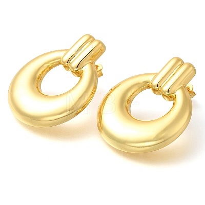 Rack Plating Ring Brass Stud Earrings EJEW-I310-05G-1