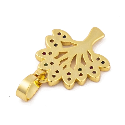 Brass Micro Pave Cubic Zirconia Pendants KK-E108-37G-02-1