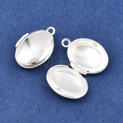 Oval Brass Locket Pendants KK-K414-12E-S-1