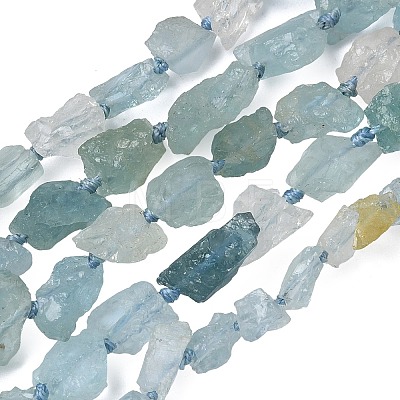 Natural Aquamarine Beads Strands G-L650-B01-01-1