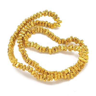 Electroplated Natural Lava Rock Beads Strands G-I360-H02-01-1