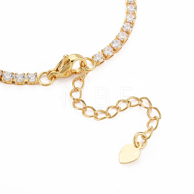 Brass Micro Pave Cubic Zirconia Claw Chain Bracelet for Women BJEW-T020-04G-1