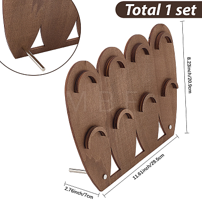 1 Set 2-Tier Wood Jewelry Display Stands ODIS-SC0001-14B-1