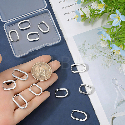 8 Pairs 2 Colors 304 Stainless Steel Huggie Hoop Earrings STAS-SC0021-28P-1