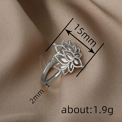 Hollow Out Lotus Brass Finger Rings FS-WG83FEB-03-1