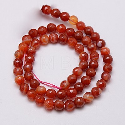 Natural Red Agate Beads Strands G-G581-6mm-22-1