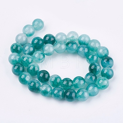 Two Tone Natural White Jade Bead Strands G-R165-10mm-M1-1