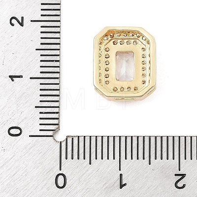 Brass Micro Pave Cubic Zirconia Slide Charms ZIRC-I068-09G-1