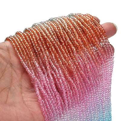 Transparent Painted Glass Beads Strands DGLA-A034-T1mm-A19-1