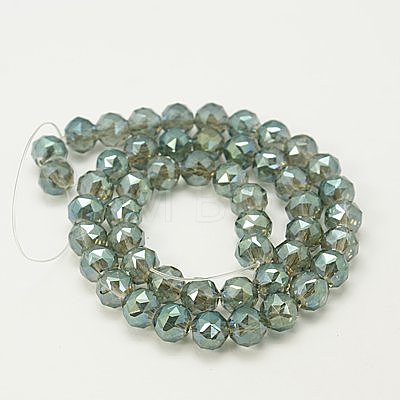 Electroplate Glass Beads Strands EGLA-J015-8mm-05-1