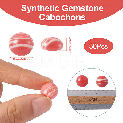 Synthetic Rhodochrosite Cabochons G-R416-12mm-17-1