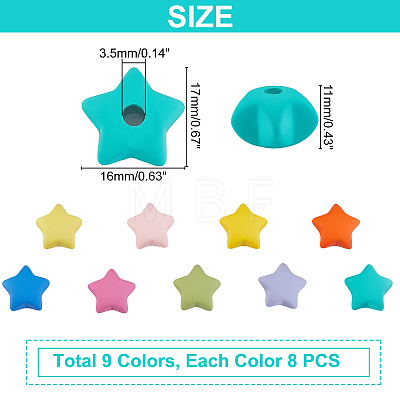   72Pcs 9 Colors Acrylic Beads OACR-PH0001-64-1