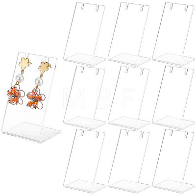 Transparent Acrylic Slant Back Earring Display Stands EDIS-WH0029-15C-1