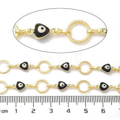 Rack Plating Brass Enamel Link Chains CHC-P012-09G-03-1