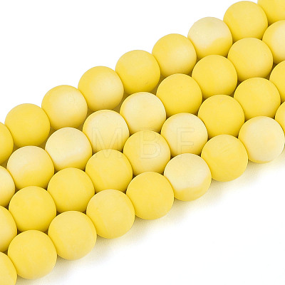 Frosted Opaque Glass Beads Strands LS-GLAA-T032-P8mm-MBB16-1