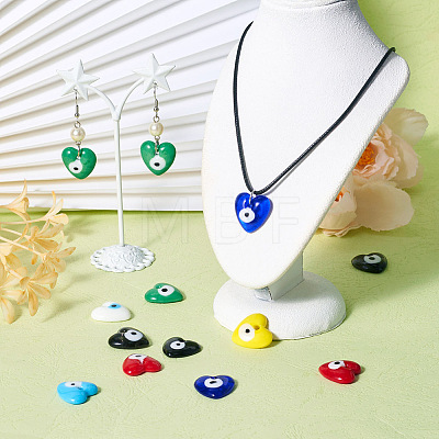 Cheriswelry 16Pcs 8 Colors Handmade Evil Eye Lampwork Pendants LAMP-CW0001-08-1