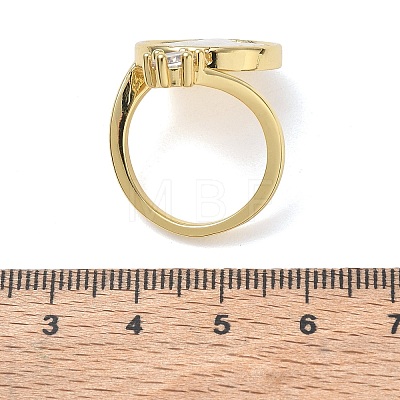 Brass Micro Pave Clear Cubic Zirconia Cuff Open Rings KK-CBA56EF-41A-G-1