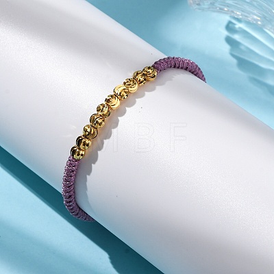 Polyester Cord Braided Bead Bracelets for Women BJEW-L698-01G-1