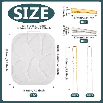 1Pc DIY Butterfly Hair Clip Silicone Molds DIY-TA0016-03-1