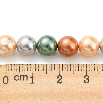 Electroplated Shell Pearl Beads Strands X-SHEL-F008-03B-02-1