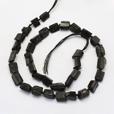 Natural Black Tourmaline Beads Strands G-L464-05-1