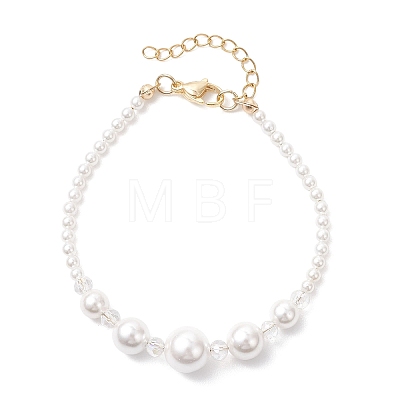Round Natural Cultured Freshwater Pearl & Glass Beaded Bracelets & Necklaces & Dangle Earrings Sets SJEW-JS01366-1