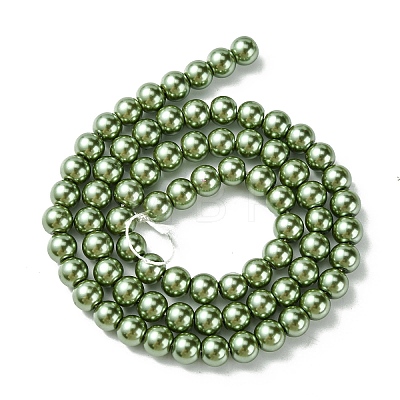 Eco-Friendly Dyed Glass Pearl Bead Strands HY-A008-6mm-RB025-1