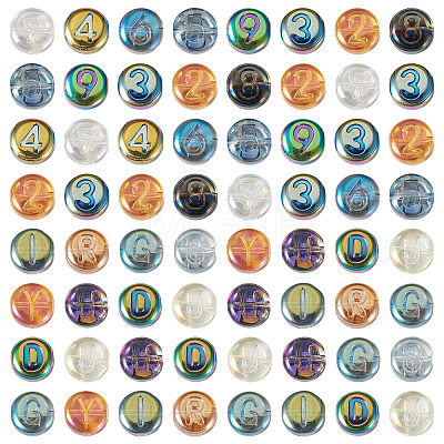 80Pcs Electroplate Transparent Glass Beads EGLA-TA0030-08-1