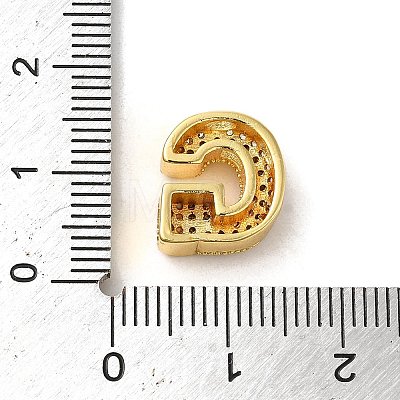 Brass Micro Pave Clear Cubic Zirconia Charms ZIRC-C009-01G-G-1