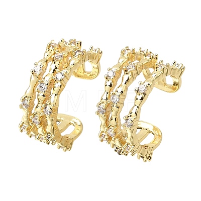 Brass Micro Pave Cubic Zirconia Cuff Earrings for Women CU-CBAE7DF-17G-1