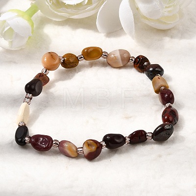 Natural Mookaite Beads Bracelets GG-CBA05D5-02A-01-1