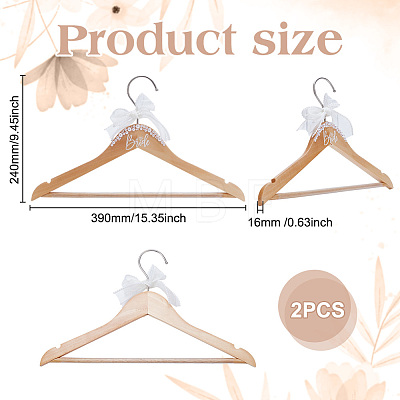 Wood Wedding Bride Clothes Hangers DIY-WH0504-924B-1