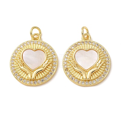 Brass Micro Pave Clear Cubic Zirconia Pendants KK-CBADE12-02D-G-1