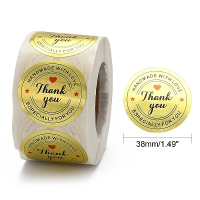 1.5 Inch Thank You sticker X-DIY-G021-12C-1