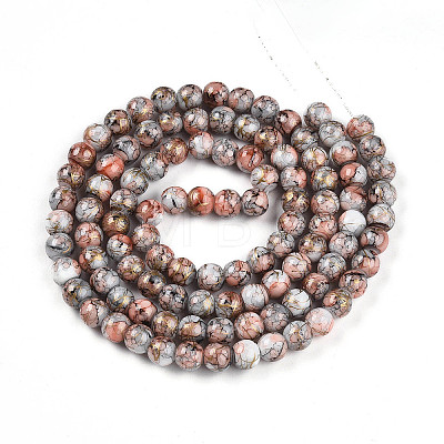 Baking Paint Glass Beads Strands X-DGLA-N003-8mm-B05-1